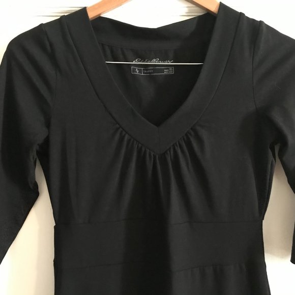 Eddie Bauer black Balance travex v-neck dress - Picture 3 of 4